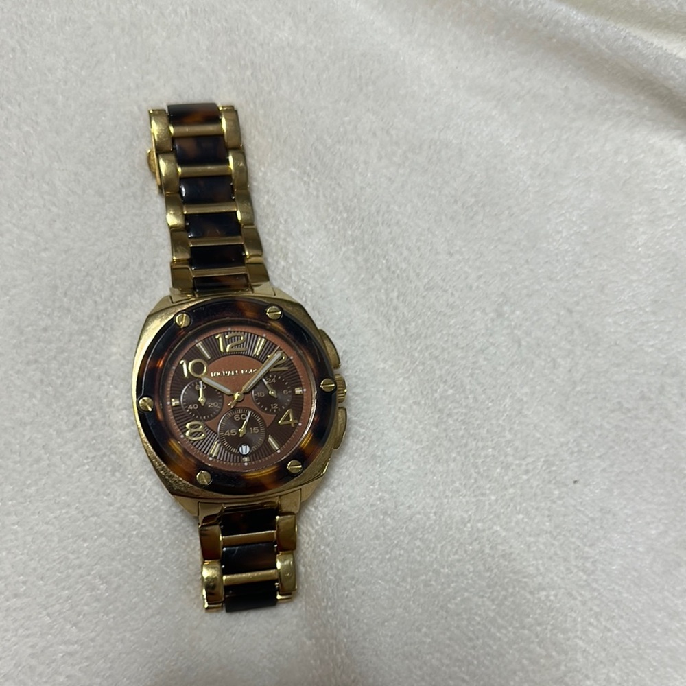Michael Kors Gold and Brown Chronograph Watch